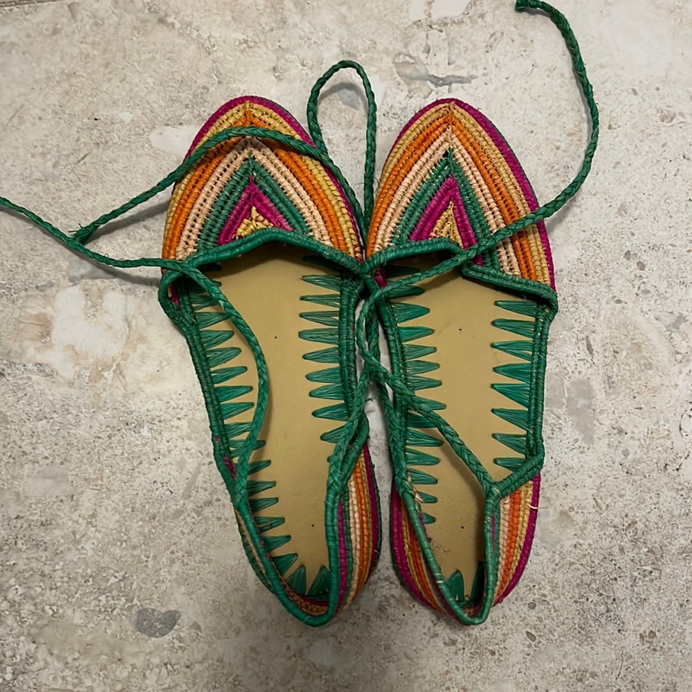 Moroccan hand made raffia sandals